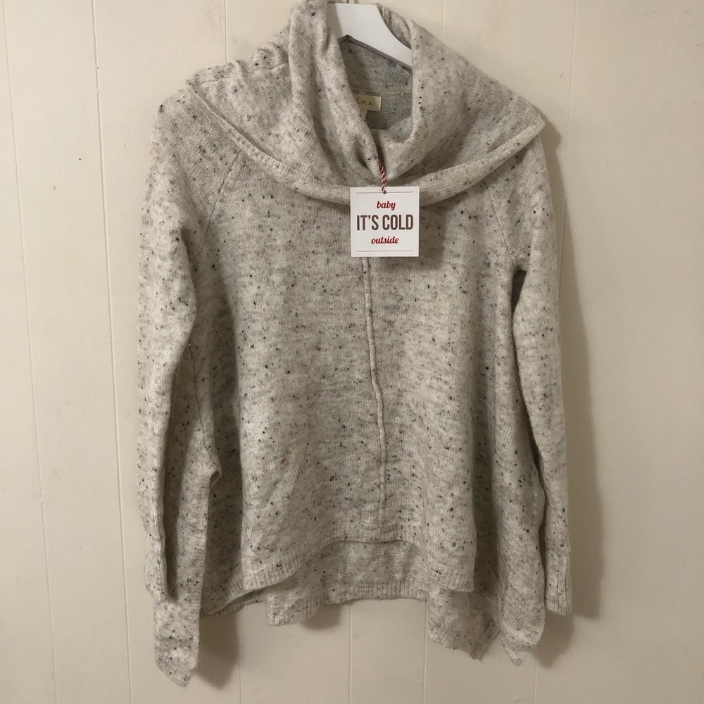 NWT Yes Lola speckled cowl neck sweater XS - Picture 3 of 11
